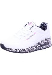 Buty do chodzenia damskie Skechers Uno. Białe obuwie sportowe damskie Skechers, bez wzorów, z gumy, trekkingowe. Za 399.99 zł.
