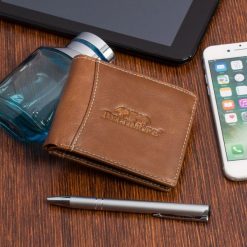 Portfel skórzany brązowy Beltimore z RFiD L54. Brązowe portfele męskie bez wzorów, ze skóry. Za 60.49 zł.
