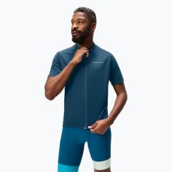 Koszulka rowerowa męska Endura Loop Zipped. Niebieskie buty sportowe męskie ENDURA, bez zapięcia, rowerowe. Za 179.99 zł.