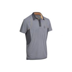 Koszulka polo Training mesh. Szare koszulki polo męskie FOUGANZA, z meshu, z krótkim rękawem. Za 79.99 zł.