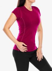 Koszulka termoaktywna damska Sensor Merino Active Tee S/S. Fioletowe koszulki sportowe damskie Sensor, l, bez wzorów, z materiału, bez kołnierzyka, bez ramiączek, trekkingowe. Za 291.49 zł.