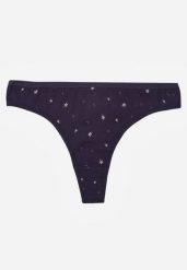 Granatowe Majtki Stringi z Bawełną w Kwiaty Calylia. Niebieskie stringi damskie Born2be, l, bez wzorów, z bawełny. Za 5.99 zł.