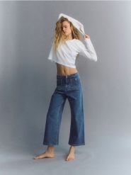 Spodnie culotte - niebieski. Niebieskie spodnie materiałowe damskie Reserved, bez wzorów, z bawełny. Za 129.99 zł.