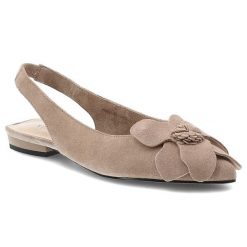 Sandały damskie Vinceza, cholewka ze skóry naturalnej pasek wokół pięty z elastyczną wstawką, beżowe, 66951. Brązowe klapki damskie VINCEZA, bez wzorów, ze skóry, bez obcasa, bez zapięcia. Za 169.00 zł.