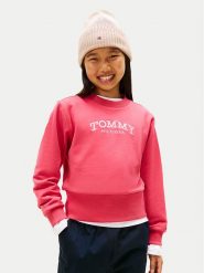 Tommy Hilfiger Bluza KG0KG08989 Różowy Regular Fit. Czerwone bluzy dla dziewczynek Tommy Hilfiger, bez wzorów, z bawełny, bez ramiączek, bez kaptura. Za 289.99 zł.