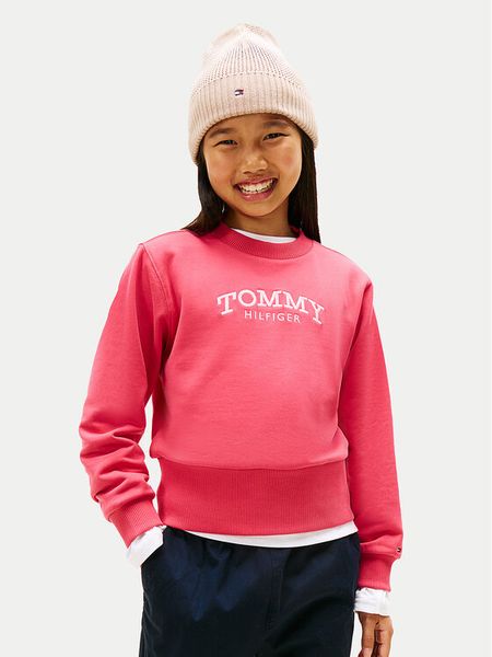 Tommy Hilfiger Bluza KG0KG08989 Różowy Regular Fit. Czerwone bluzy dla dziewczynek Tommy Hilfiger, bez wzorów, bez ramiączek, bez kaptura. Za 289.99 zł.