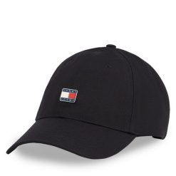 Czapka z daszkiem Tommy Jeans. Czarne czapki i kapelusze damskie Tommy Jeans, bez wzorów, z jeansu. Za 89.99 zł.