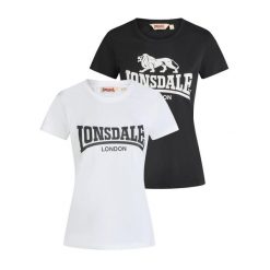 Koszulka damska Lonsdale Nash (x2). Białe t-shirty damskie Lonsdale, bez wzorów, bez kołnierzyka. Za 219.50 zł.