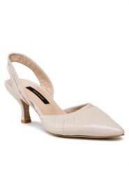 Gino Rossi Sandały LB-601 Beżowy. Brązowe klapki damskie Gino Rossi, bez wzorów, ze skóry, bez obcasa, na szpilce, bez zapięcia. Za 329.99 zł.