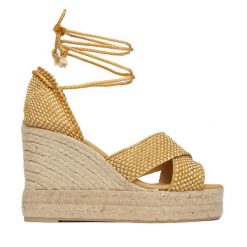 Espadryle Castañer. Brązowe sandały damskie Castañer, bez wzorów, bez obcasa, bez zapięcia. Za 899.99 zł.