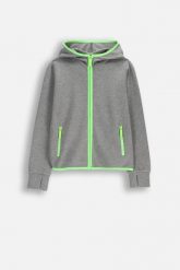 Bluza sportowa dla dzieci Lemon Exlopre WL6 rozpinana szara. Szare bluzy dla chłopców LEMON explore, na jesień, bez wzorów, z dresówki, bez ramiączek, z kapturem. Za 89.90 zł.