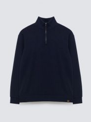 Bluza męska ze stójką granatowa Salih 403. Niebieskie bluzy męskie Big Star, l, bez wzorów, z dzianiny, bez kaptura. Za 199.99 zł.