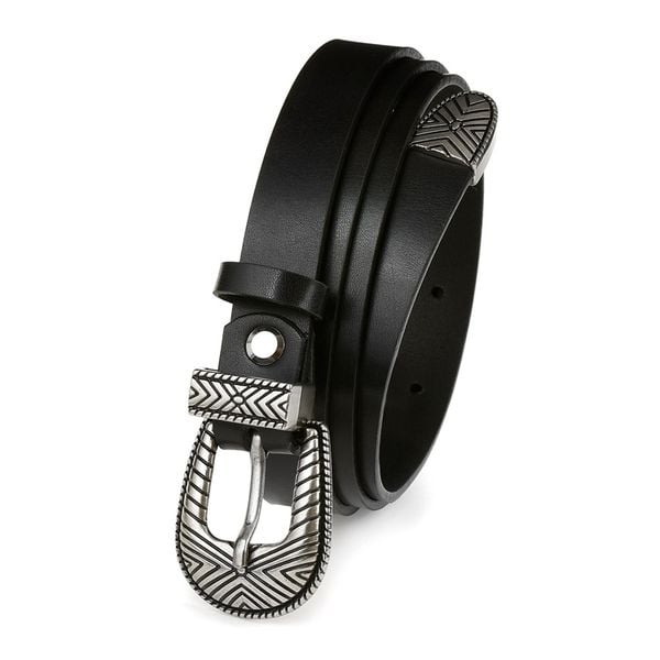 Skórzany pasek damski podkowa kowbojski BELTIMORE D62 : Kolory - czarny, Rozmiar pasków - r.95-110 cm. Czarne paski damskie bez wzorów, klasyczne. Za 54.99 zł.