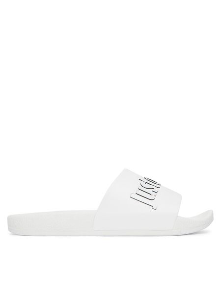 Just Cavalli Klapki 80RA3SZ1 ZSE50 Biały. Białe klapki damskie Just Cavalli, bez wzorów, z syntetyku, bez obcasa. Za 182.99 zł.