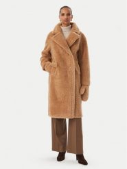 Rinascimento Kożuch sztuczny CFC0127146003 Beżowy Oversize. Brązowe płaszcze damskie Rinascimento, xl, bez wzorów, z syntetyku, bez kaptura. Za 989.99 zł.