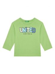 United Colors Of Benetton Bluzka 3I1XG10HS Zielony Regular Fit. Zielone t-shirty dla chłopców United Colors Of Benetton, bez wzorów, z bawełny, bez ramiączek. Za 39.99 zł.