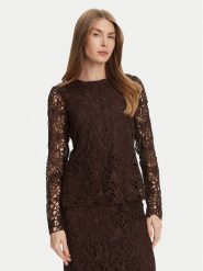 Bruuns Bazaar Bluzka Sago Wini BBW4516 Brązowy Slim Fit. Brązowe bluzki damskie Bruuns Bazaar, bez wzorów, z syntetyku, bez kołnierzyka, bez ramiączek. Za 439.99 zł.