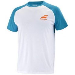 Koszulka tenisowa chłopięca Babolat Play Crew Tee Boy. Niebieskie t-shirty dla chłopców BABOLAT, bez wzorów, z materiału, bez ramiączek. Za 109.99 zł.