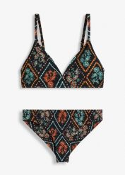 Bikini bustier (2 części) z figami hipster. Czarne bikini damskie bonprix, bez wzorów. Za 159.99 zł.