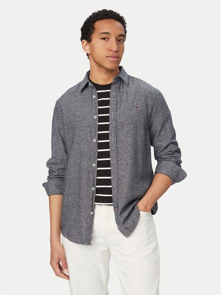 Tommy Jeans Koszula DM0DM22761 Granatowy Regular Fit. Niebieskie koszule męskie Tommy Jeans, m, bez wzorów, z jeansu, bez kołnierzyka, bez ramiączek. Za 369.99 zł.