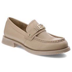 Beżowe Mokasyny Nessi Eleganckie Obuwie Damskie. Brązowe mokasyny damskie Nessi, z materiału, biznesowe. Za 459.00 zł.