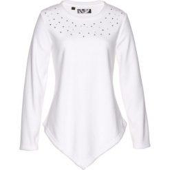 Sweter z polaru z asymetryczną linią dołu bonprix biel wełny - srebrny. Swetry damskie marki bonprix. Za 32.99 zł.
