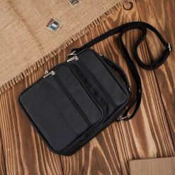 Torba męska na ramię ABR-20 saszetka męska skórzana ABR-18 zestaw prezentowy Abruzzo ZUP-127. Czarne saszetki męskie bez wzorów, z materiału, biznesowe, do ręki. Za 319.00 zł.