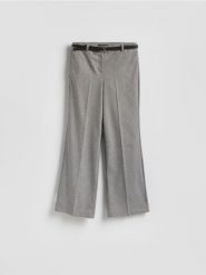 Spodnie w pepitkę - wielobarwny. Spodnie materiałowe damskie Reserved, l, bez wzorów, z tkaniny. Za 159.99 zł.