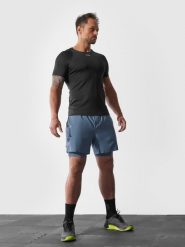 4F Spodenki treningowe szybkoschnące męskie 4F x Robert Lewandowski XXL. Niebieskie szorty męskie 4f, m, bez wzorów, z materiału. W wyprzedaży za 139.99 zł.