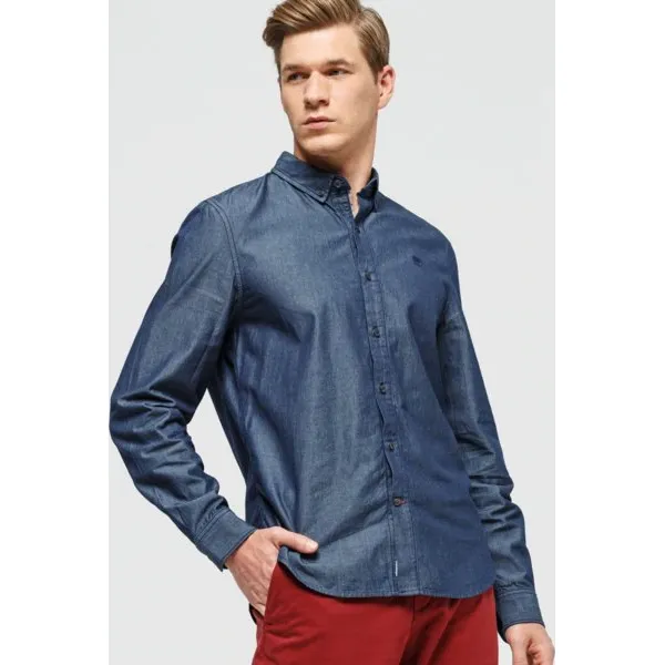 Timberland Koszula Ls Mumford River Modern Chambray Classic , granatowy, rozmiar M. Niebieskie koszule męskie Timberland, m, bez wzorów, z bawełny, bez kołnierzyka, bez ramiączek. Za 399.99 zł.