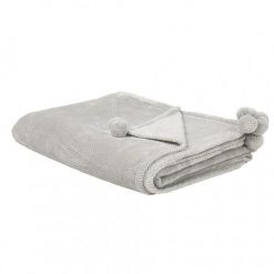 Koc 200 x 220 cm jasnoszary SAITLER. Szare kocyki dla dzieci BLmeble, z materiału. W wyprzedaży za 178.90 zł.