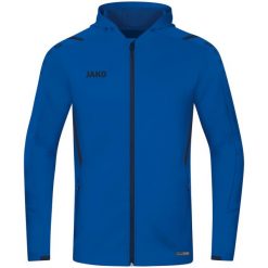 Kurtka damska Jako à capuche Challenge. Niebieskie kurtki sportowe damskie Jako, s, z aplikacjami, z elastanu, z kapturem, na fitness i siłownię. Za 273.05 zł.