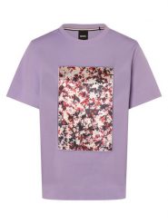 BOSS Koszulka - Elpha_placed Kobiety Bawełna lila, M. T-shirty damskie Boss, m, z aplikacjami, z bawełny, bez kołnierzyka. Za 229.95 zł.