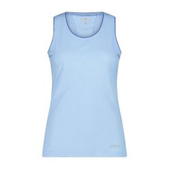 Damska koszulka bez rękawów z poliestru CMP Unlimitech. Niebieskie koszulki sportowe damskie CMP, bez wzorów, bez kołnierzyka, bez ramiączek, trekkingowe. Za 152.95 zł.