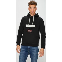 Napapijri - Bluza. Czarne bluzy męskie Napapijri, z aplikacjami, z bawełny. Za 399.90 zł.