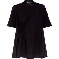 T-shirt Y-3. Czarne t-shirty damskie Y-3, bez wzorów, z elastanu, z asymetrycznym kołnierzem. W wyprzedaży za 424.00 zł.