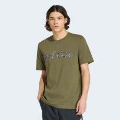 Koszulka męska ADIDAS Gym & Pilates. Zielone koszulki sportowe męskie Adidas, l, bez wzorów, z bawełny, bez kołnierzyka, bez ramiączek, na jogę i pilates. Za 89.99 zł.