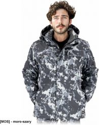 LH-ORKAN-J - męska kurtka ochronna stójka podszyty polarem dopinany kaptur softshell ocieplana wiatro i wodoodporna elastyczna z - moro-szary 3XL. Brązowe kurtki męskie Reis, m, bez wzorów, z polaru, bez kaptura. Za 265.89 zł.