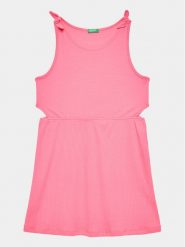 United Colors Of Benetton Sukienka codzienna 3ZZUCV00E Różowy Regular Fit. Czerwone sukienki dla dziewczynek United Colors Of Benetton, bez wzorów, z bawełny, bez ramiączek. Za 59.99 zł.