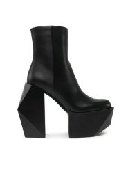 United Nude Botki Stage Boot 107530116 Czarny. Czarne botki damskie United Nude, ze skóry, bez obcasa, na słupku, bez zapięcia. Za 1,049.00 zł.