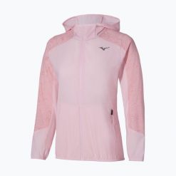 Kurtka do biegania damska Mizuno Active Alpha Hooded. Czerwone kurtki sportowe damskie Mizuno, bez wzorów, bez kaptura, do biegania. Za 349.99 zł.