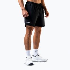 Spodenki treningowe męskie NEBBIA Power. Czarne krótkie spodenki sportowe męskie Nebbia, l, bez wzorów, z elastanu, na fitness i siłownię. Za 249.99 zł.