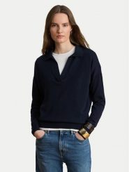 LAUREN RALPH LAUREN Sweter 200P14056003 Granatowy Regular Fit. Niebieskie swetry damskie Lauren Ralph Lauren, l, bez wzorów, z syntetyku, bez kołnierzyka, bez ramiączek, bez kaptura. Za 769.99 zł.