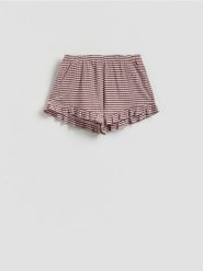 Szorty w kratkę - bordowy. Czerwone szorty damskie Reserved, l, bez wzorów, z dzianiny. Za 59.99 zł.