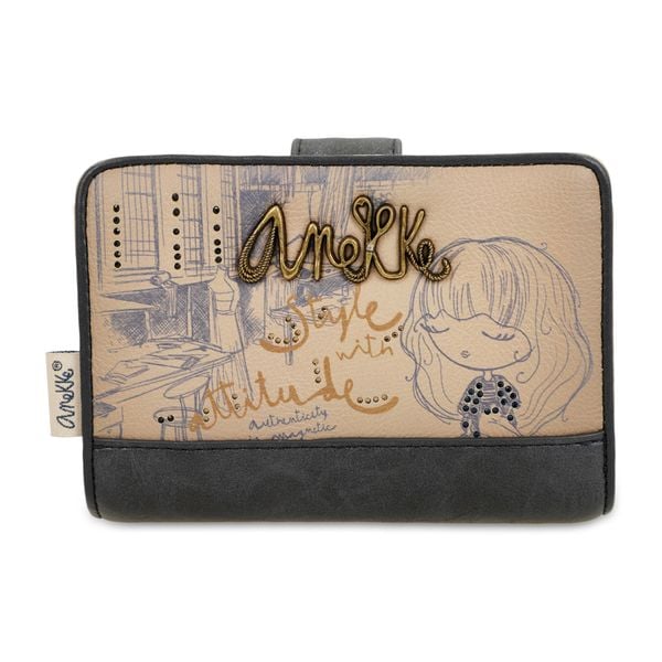 Granatowy Damski Portfel Anekke Edycja Limitowana Mademoiselle. Niebieskie portfele damskie Anekke, z aplikacjami. Za 179.00 zł.