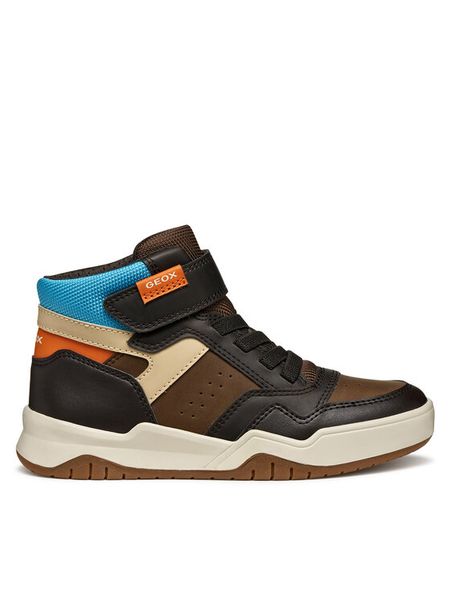 Geox Sneakersy J Perth J367RF 0MEFU C0740 S Brązowy. Brązowe buty sportowe chłopięce Geox, bez wzorów, ze skóry, bez zapięcia. Za 199.99 zł.