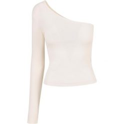 Asymetryczny Koszulka z długim rękawem duże rozmiary damskae Koszulka Urban Clas. Białe koszulki sportowe damskie Urban Classics, bez wzorów, z asymetrycznym kołnierzem, bez ramiączek. Za 142.00 zł.