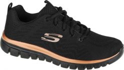 Skechers Skechers Graceful-Get Connected 12615-BKRG Czarne 36. Czarne obuwie sportowe damskie Skechers, bez wzorów. Za 207.90 zł.
