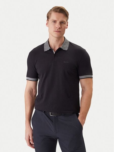 BOSS Polo 50554583 Granatowy Regular Fit. Niebieskie koszulki polo męskie Boss, m, bez wzorów, z bawełny, bez ramiączek. Za 474.99 zł.