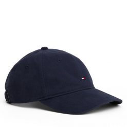 Czapka z daszkiem Tommy Hilfiger. Niebieskie czapki i kapelusze damskie Tommy Hilfiger, bez wzorów. Za 149.99 zł.